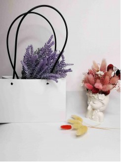 Сумка прямоугольная флористическая 22*13,5*10,5см (белый)